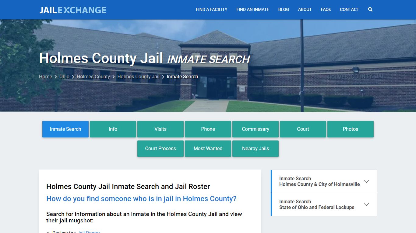 Inmate Search: Roster & Mugshots - Holmes County Jail, OH