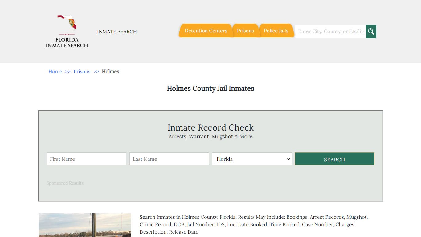 Holmes County Jail Inmates | Florida Inmate Search